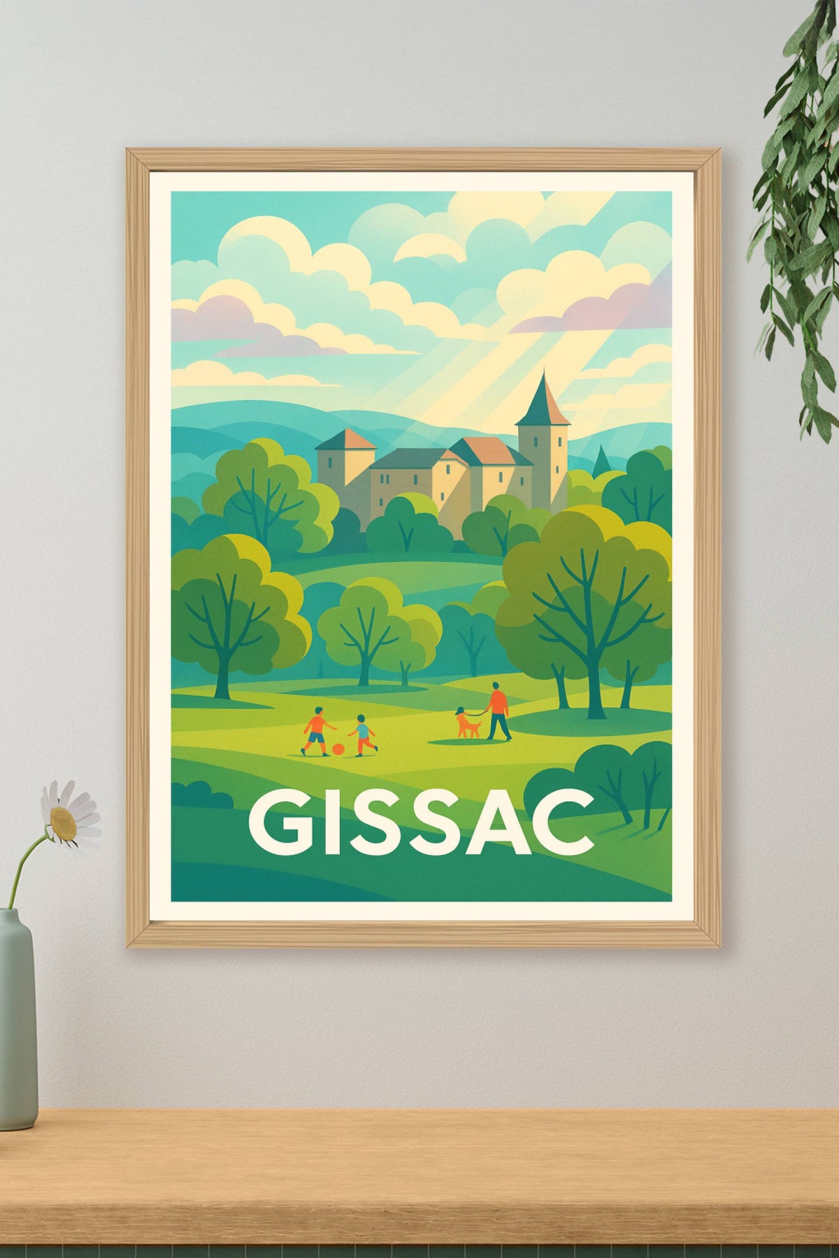 Affiche Gissac — Douceur de vie et nature préservée · poster d'art de Gissac