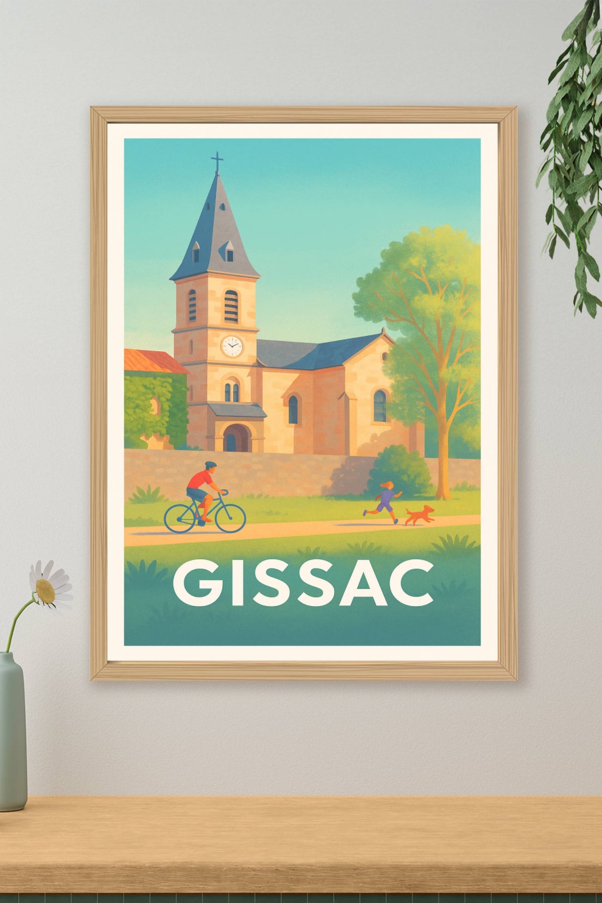 Affiche Gissac — Charme bucolique et douceur de vivre · poster d'art de Gissac