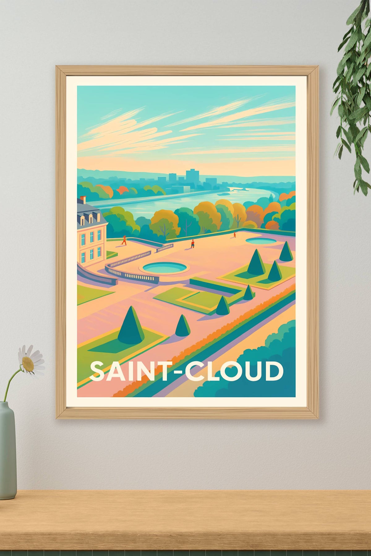 Affiche Saint-Cloud — Harmonie entre nature et architecture · poster d'art de Saint-Cloud