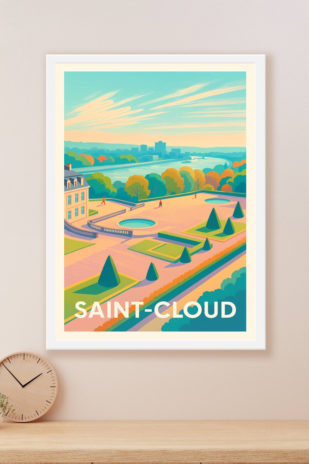 Affiche Saint-Cloud — Harmonie entre nature et architecture · poster d'art de Saint-Cloud