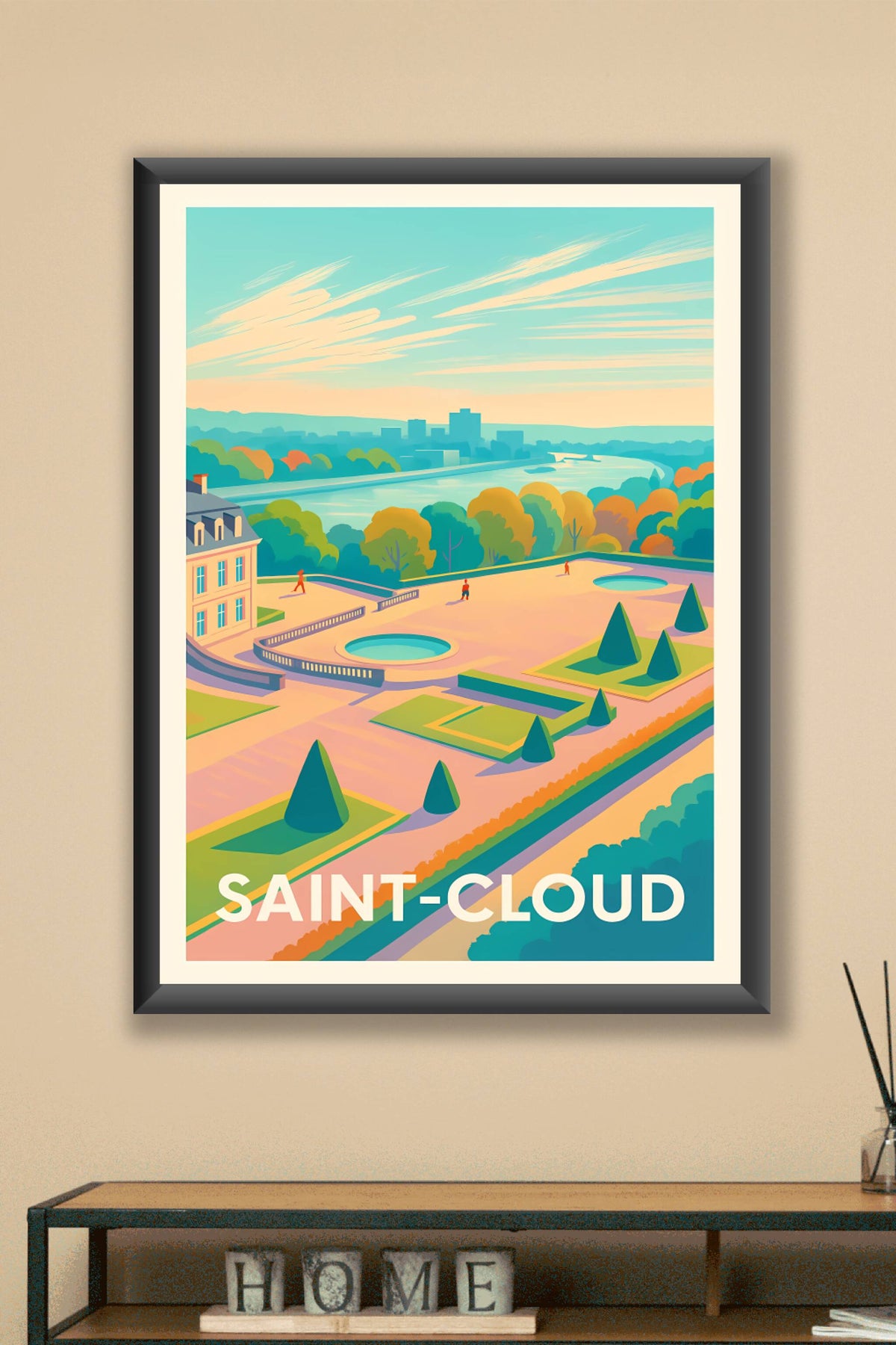 Affiche Saint-Cloud — Harmonie entre nature et architecture · poster d'art de Saint-Cloud