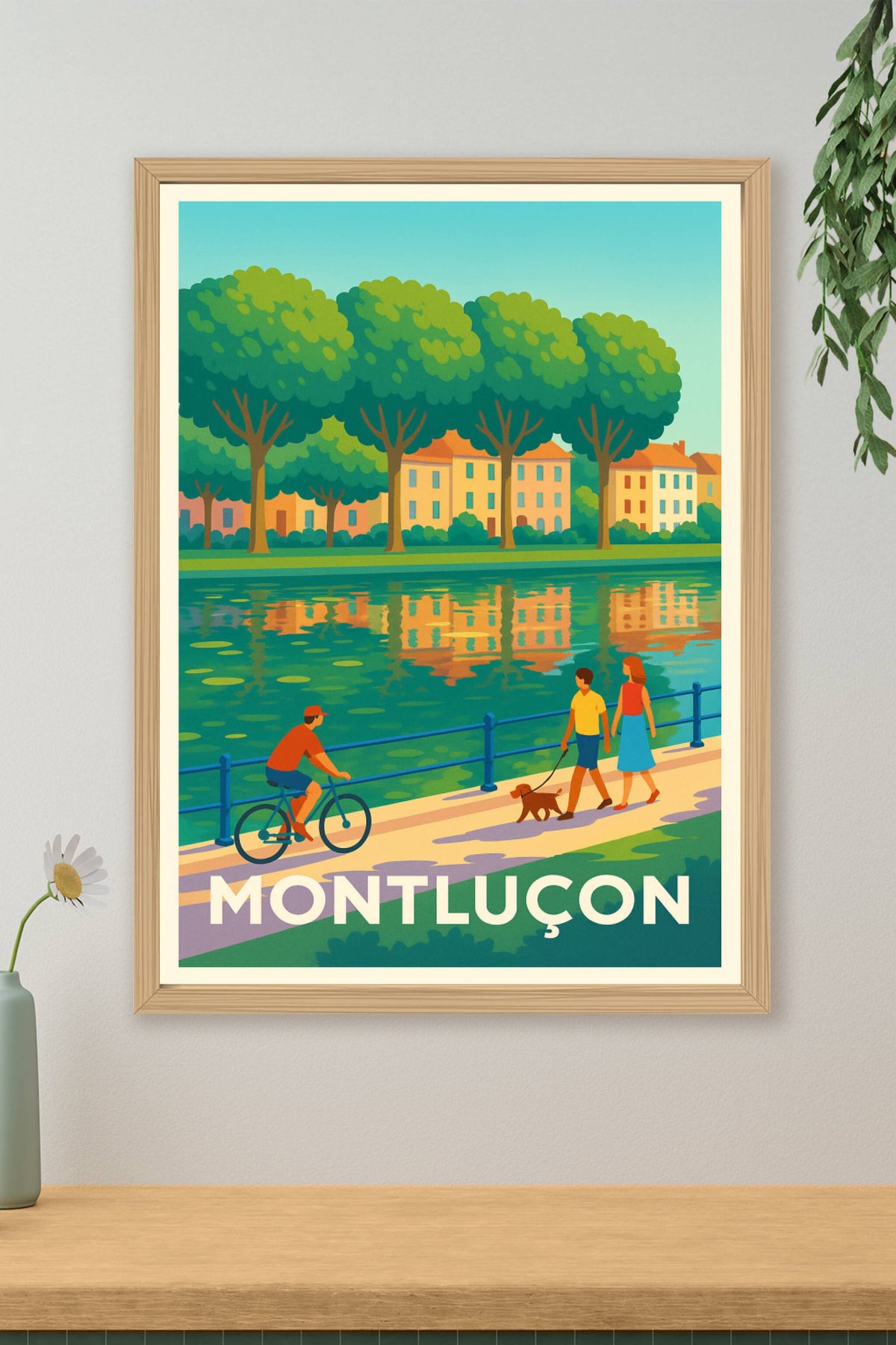 Affiche Montluçon — Balade au fil de l'eau · poster d'art de Montluçon