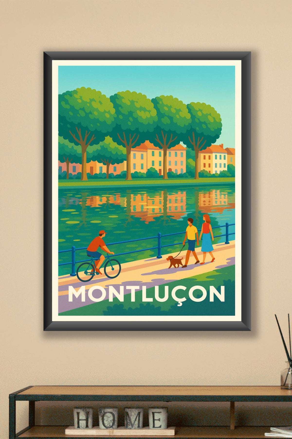 Affiche Montluçon — Balade au fil de l'eau · poster d'art de Montluçon