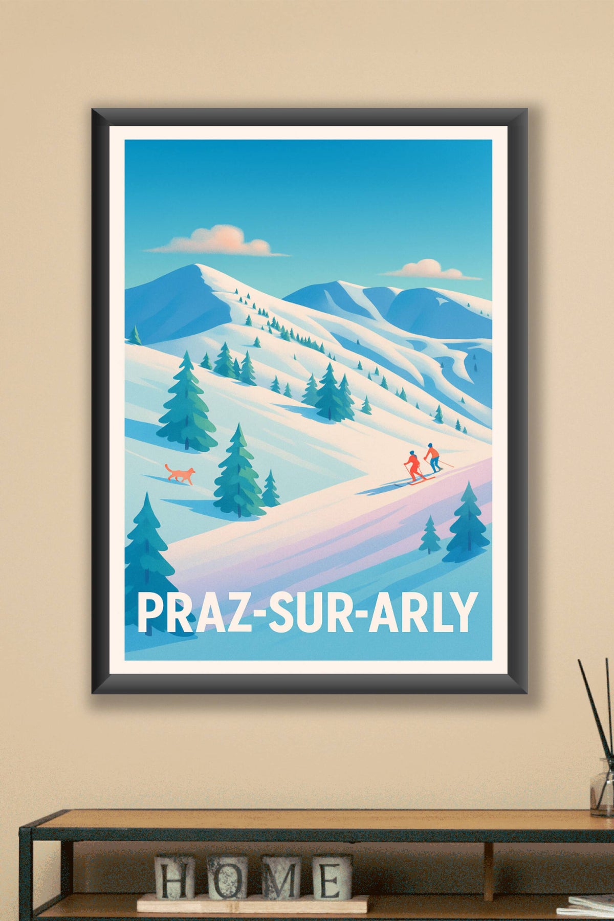 Affiche Praz-sur-Arly — Évasion hivernale en montagne · poster d'art de Praz-sur-Arly