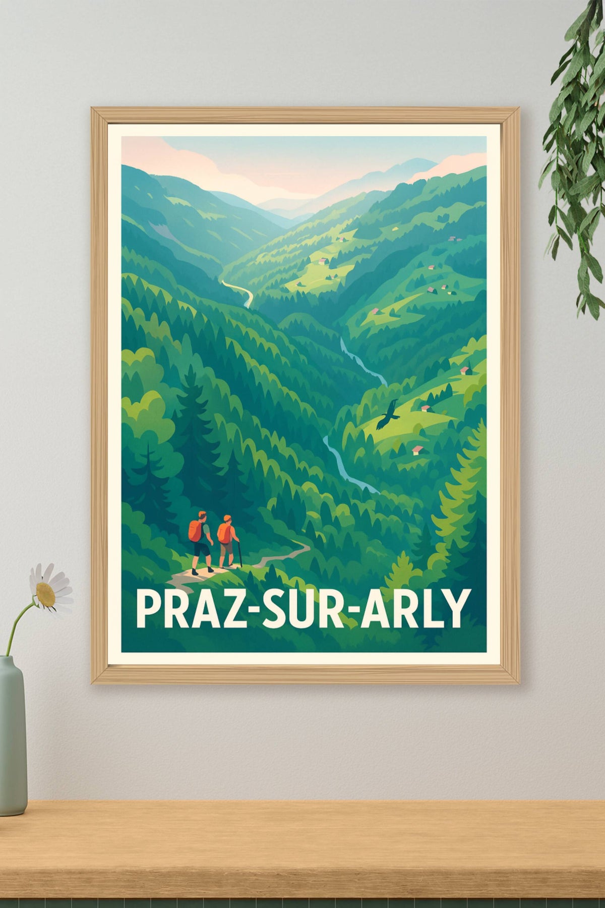 Affiche Praz-sur-Arly — Évasion et nature à l'état pur · poster d'art de Praz-sur-Arly