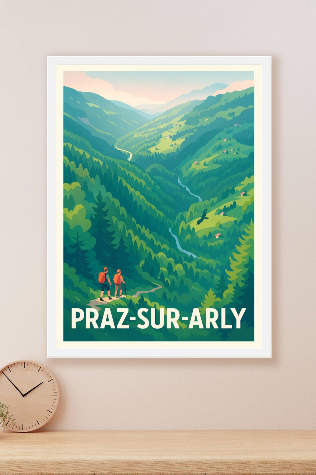 Affiche Praz-sur-Arly — Évasion et nature à l'état pur · poster d'art de Praz-sur-Arly