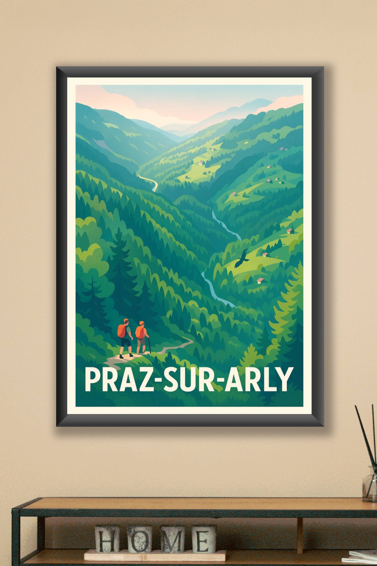 Affiche Praz-sur-Arly — Évasion et nature à l'état pur · poster d'art de Praz-sur-Arly