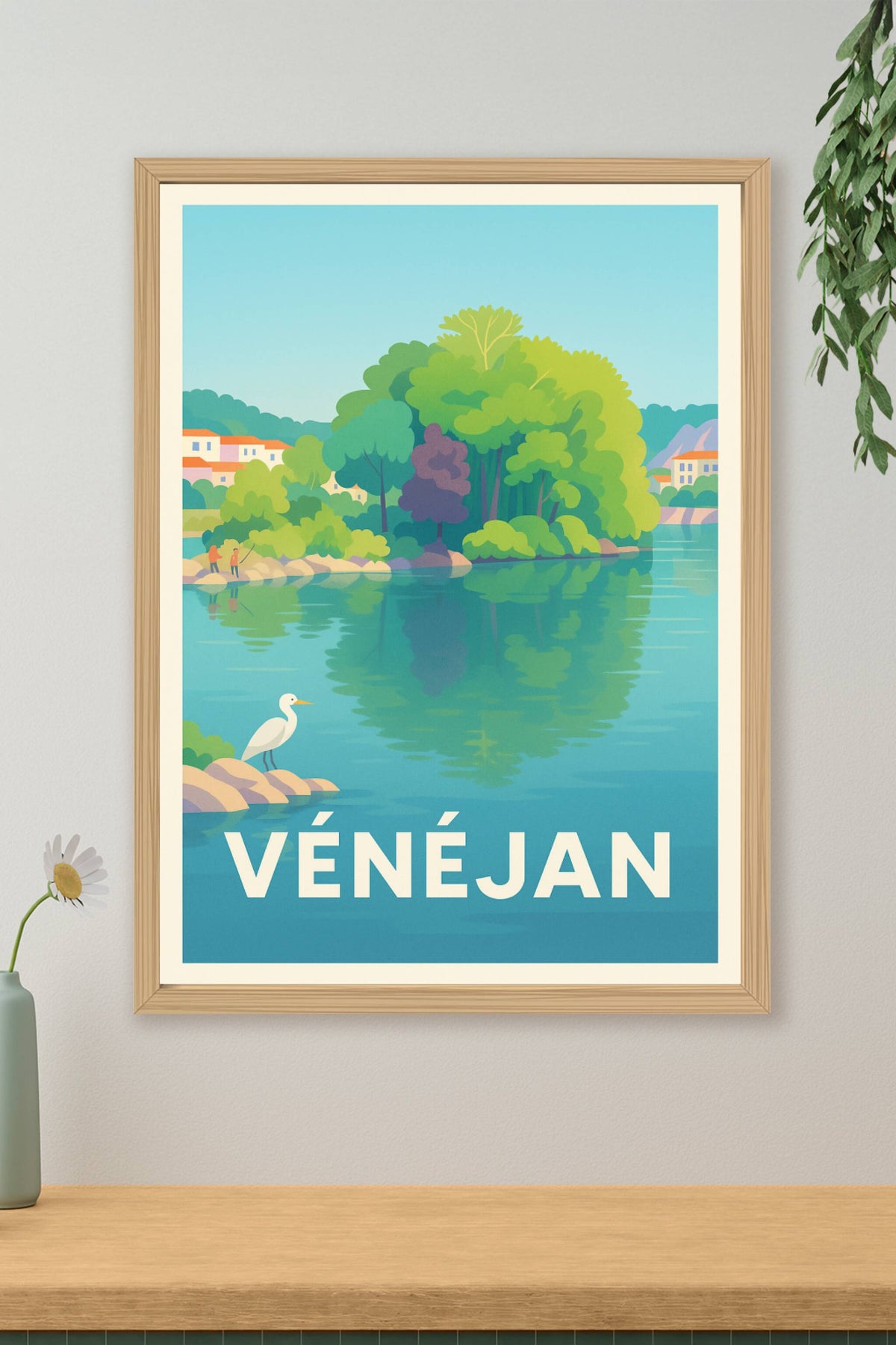 Affiche Vénéjan — Sérénité sur les rives du Rhône · poster d'art de Vénéjan