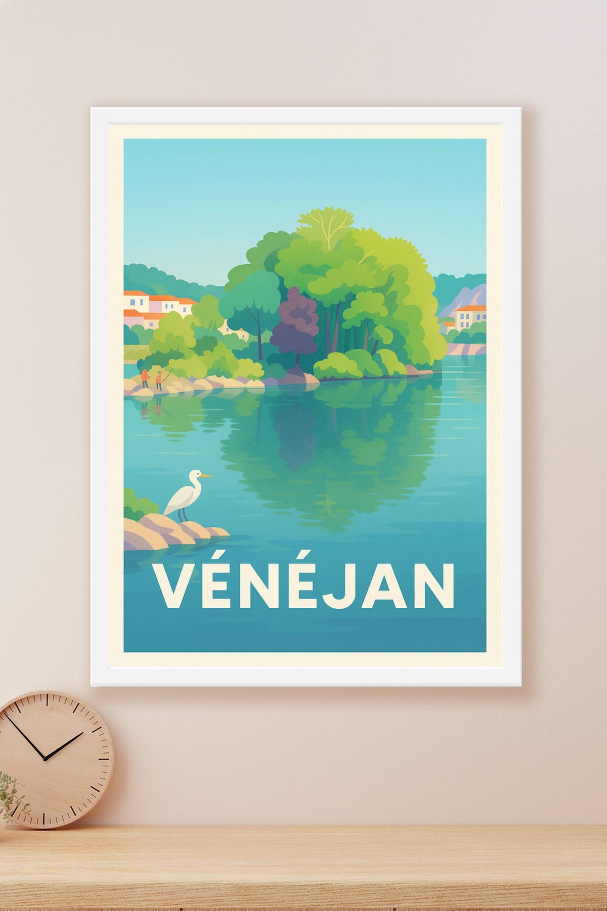 Affiche Vénéjan — Sérénité sur les rives du Rhône · poster d'art de Vénéjan