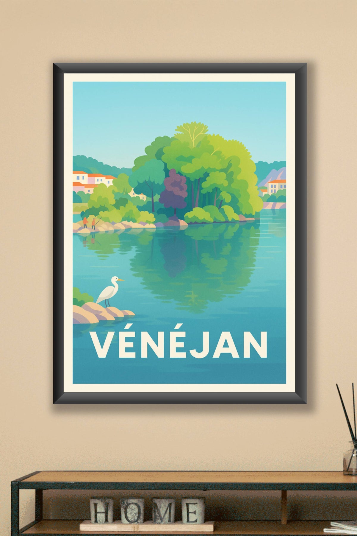 Affiche Vénéjan — Sérénité sur les rives du Rhône · poster d'art de Vénéjan