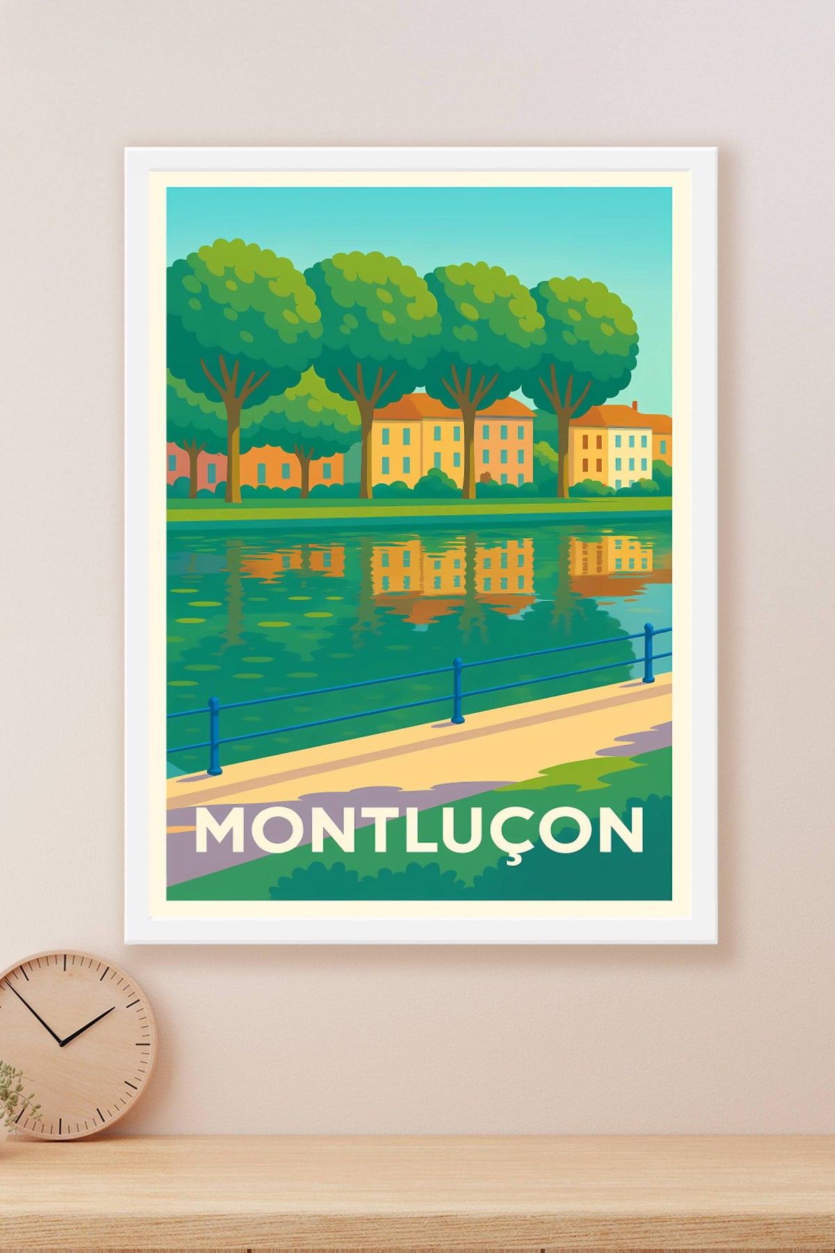 Affiche Montluçon — Promenade au fil de l'eau · poster d'art de Montluçon