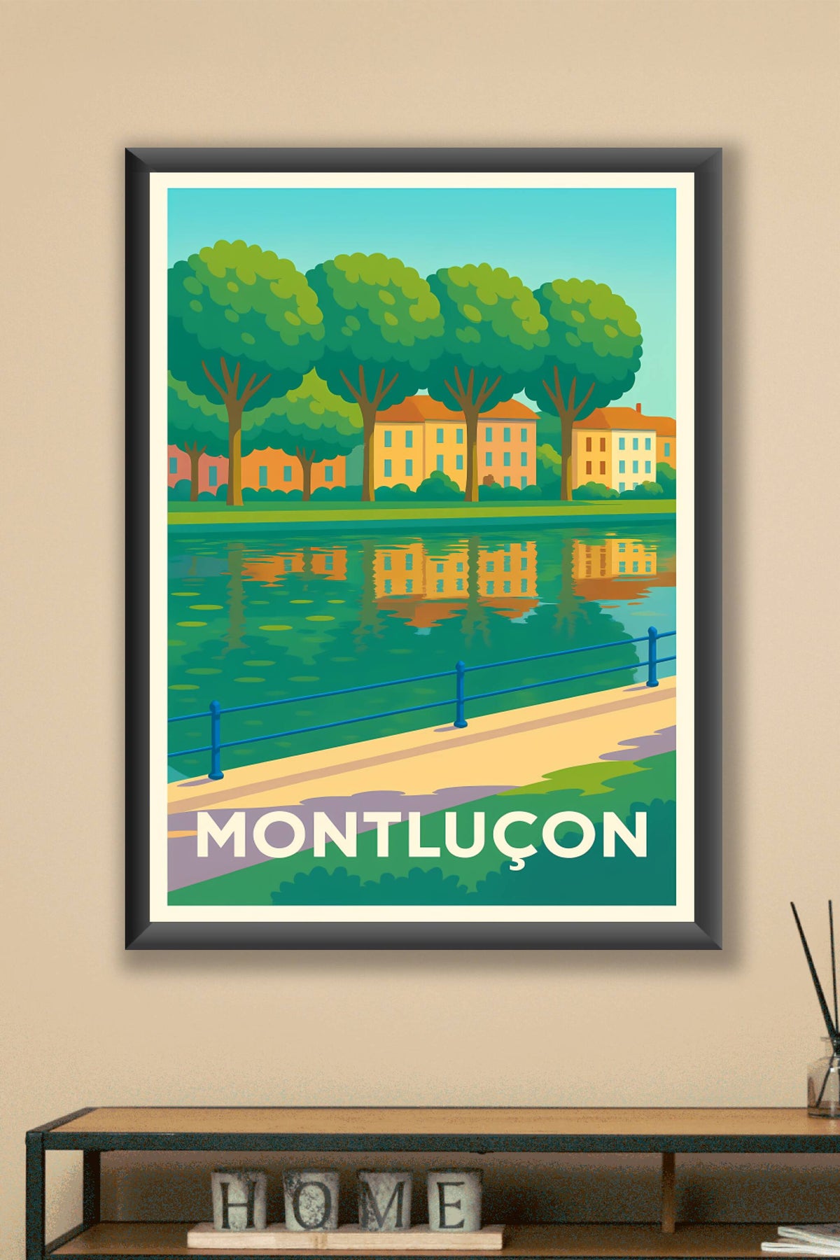 Affiche Montluçon — Promenade au fil de l'eau · poster d'art de Montluçon