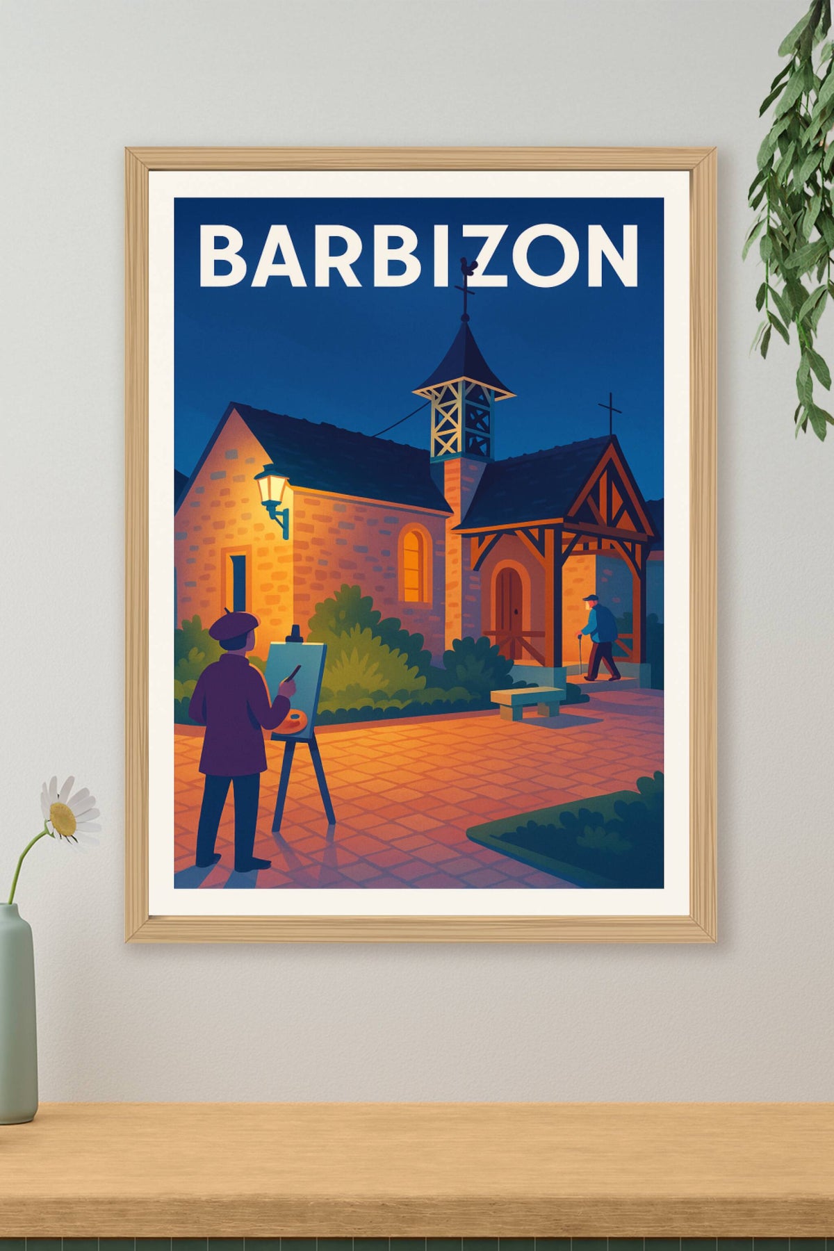Affiche Barbizon — Charme artistique au crépuscule · poster d'art de Barbizon
