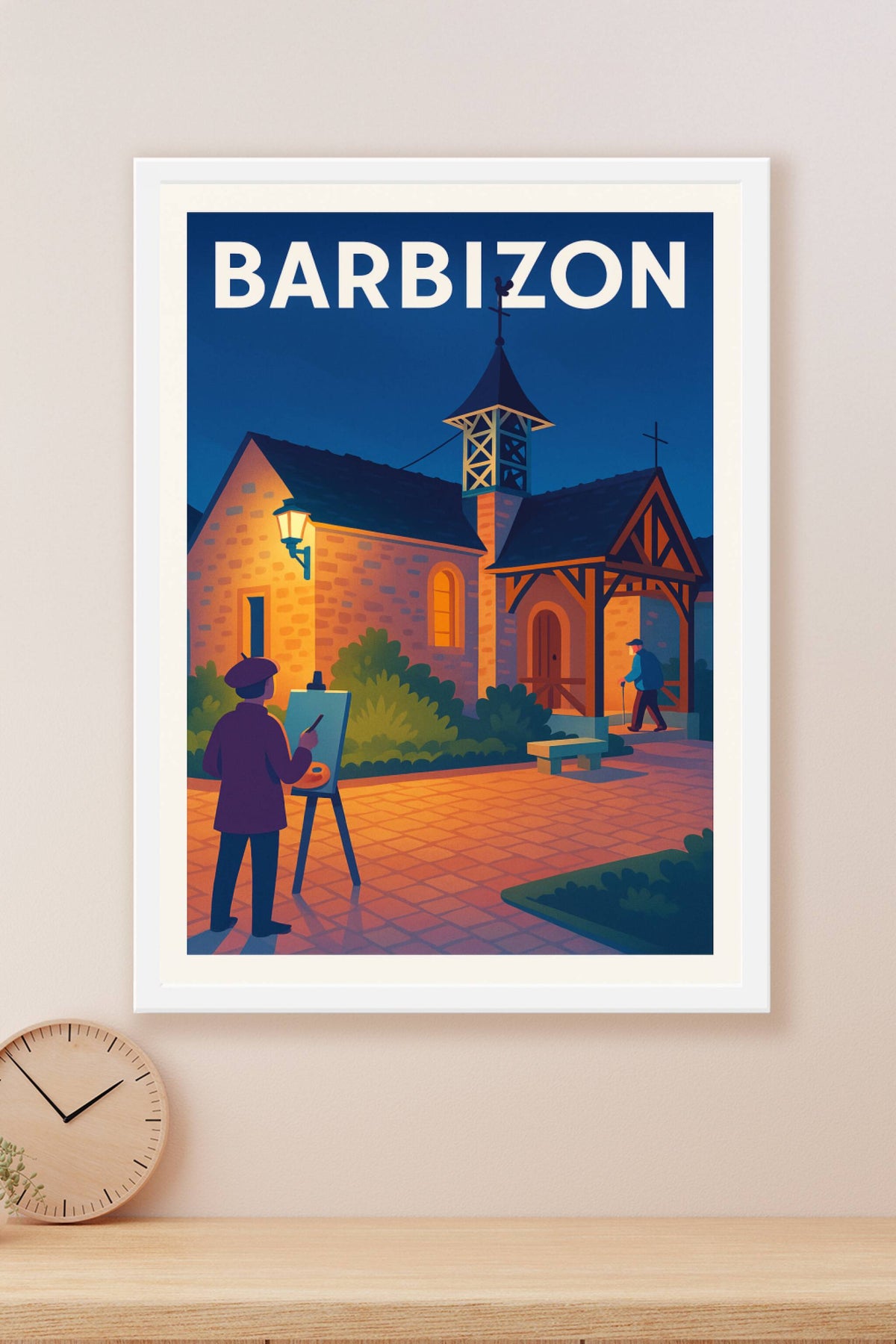 Affiche Barbizon — Charme artistique au crépuscule · poster d'art de Barbizon