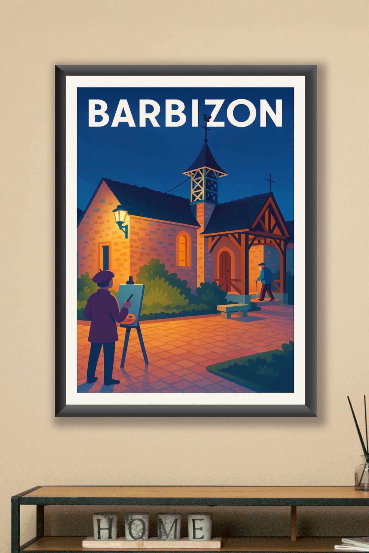 Affiche Barbizon — Charme artistique au crépuscule · poster d'art de Barbizon