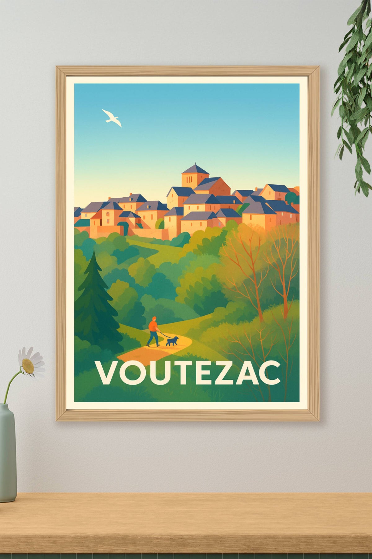 Affiche Voutezac — Village pittoresque en pleine nature · poster d'art de Voutezac