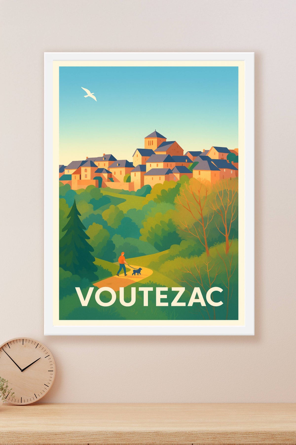 Affiche Voutezac — Village pittoresque en pleine nature · poster d'art de Voutezac