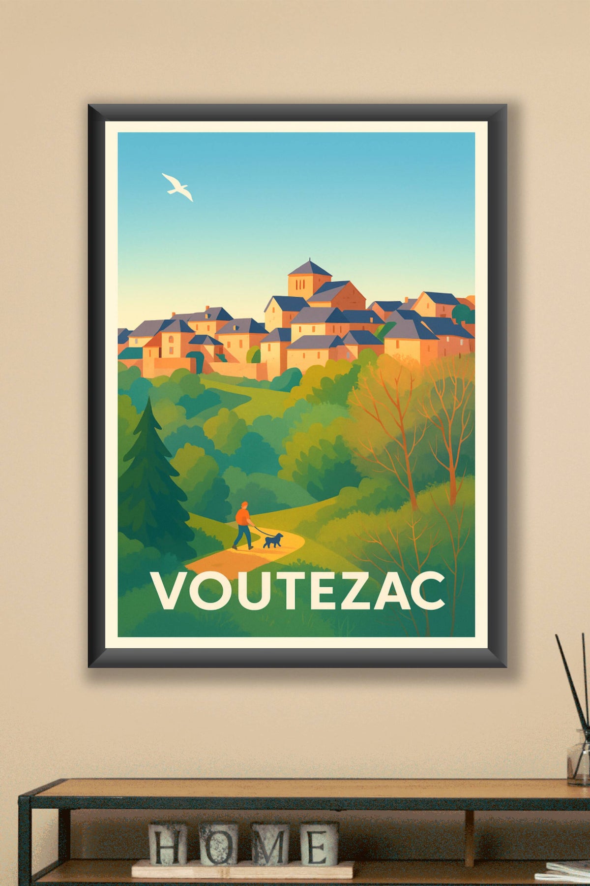 Affiche Voutezac — Village pittoresque en pleine nature · poster d'art de Voutezac