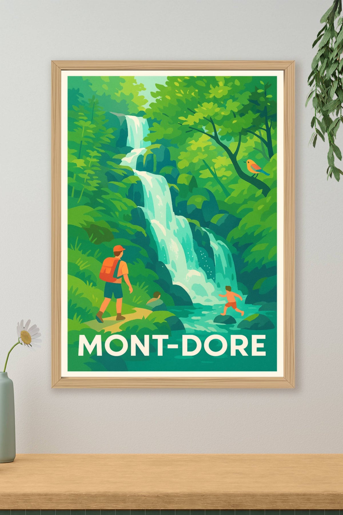 Affiche Mont-Dore — Évasion nature au cœur des cascades · poster d'art de Mont-Dore