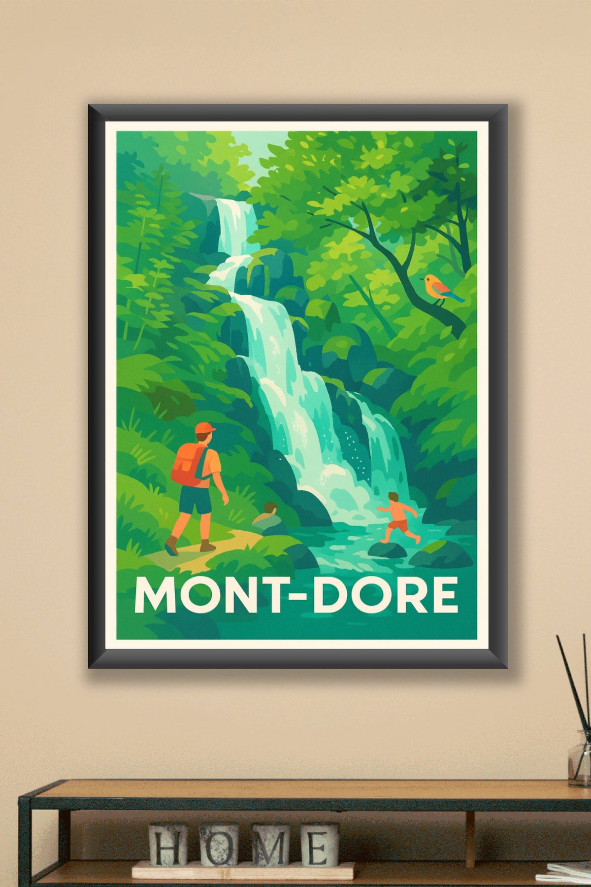 Affiche Mont-Dore — Évasion nature au cœur des cascades · poster d'art de Mont-Dore