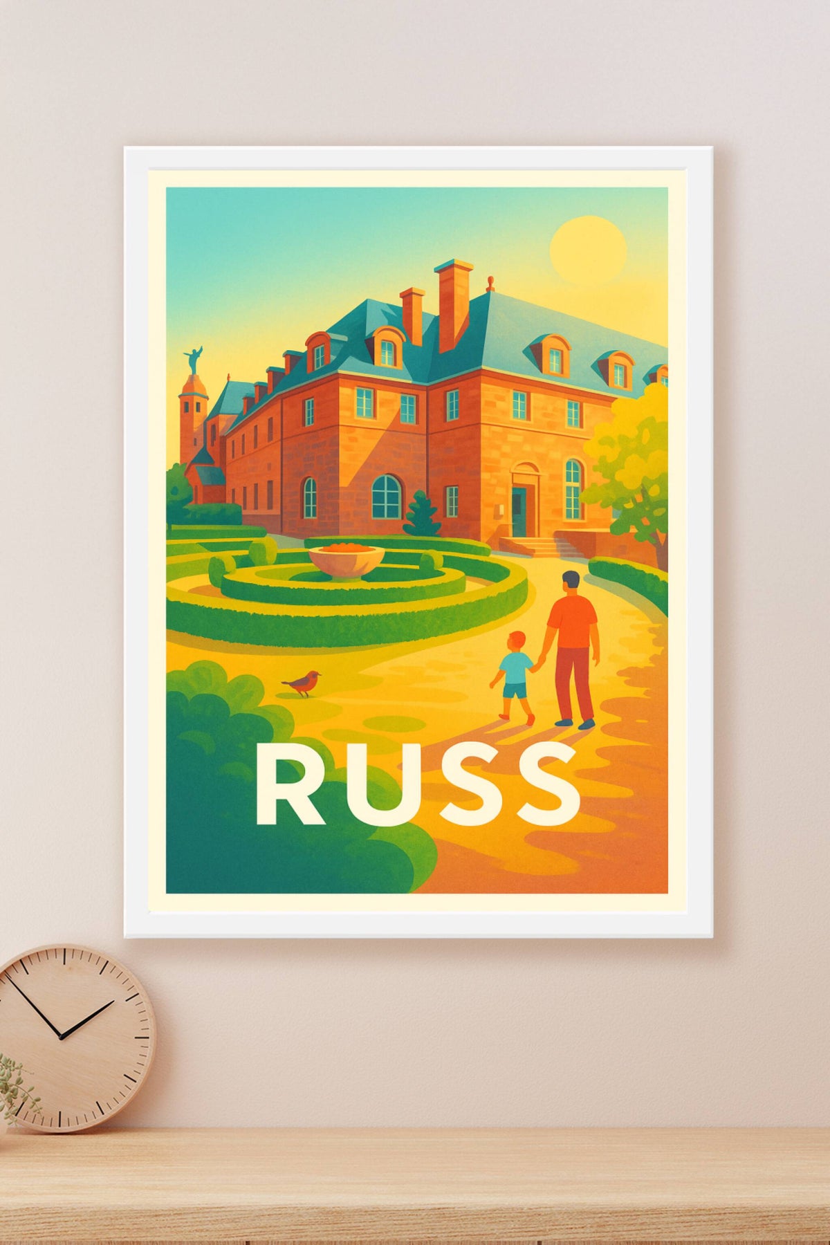 Affiche Russ — Flânerie ensoleillée au château de campagne · poster d'art de Russ
