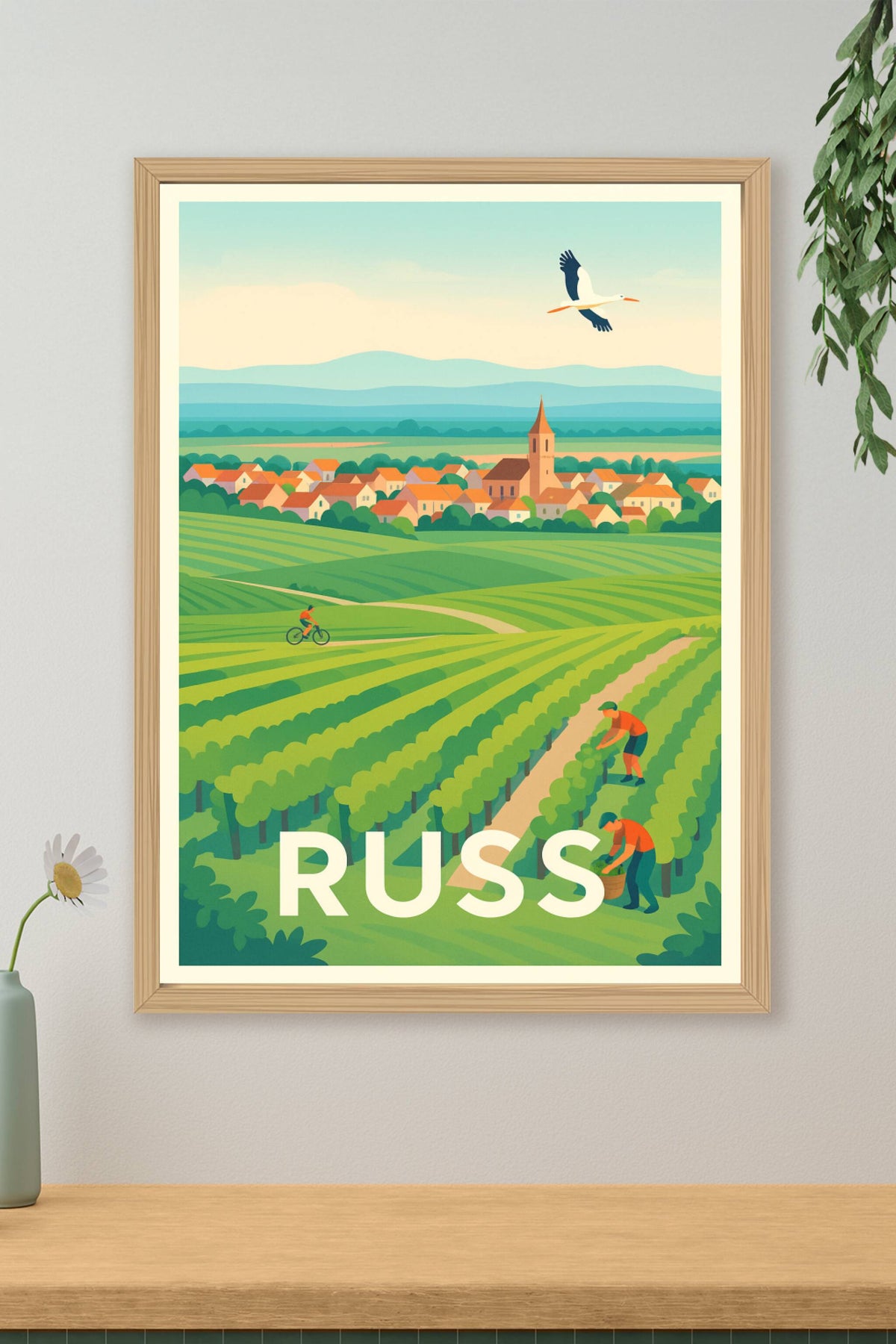 Affiche Russ — Charme bucolique au cœur des vignobles · poster d'art de Russ