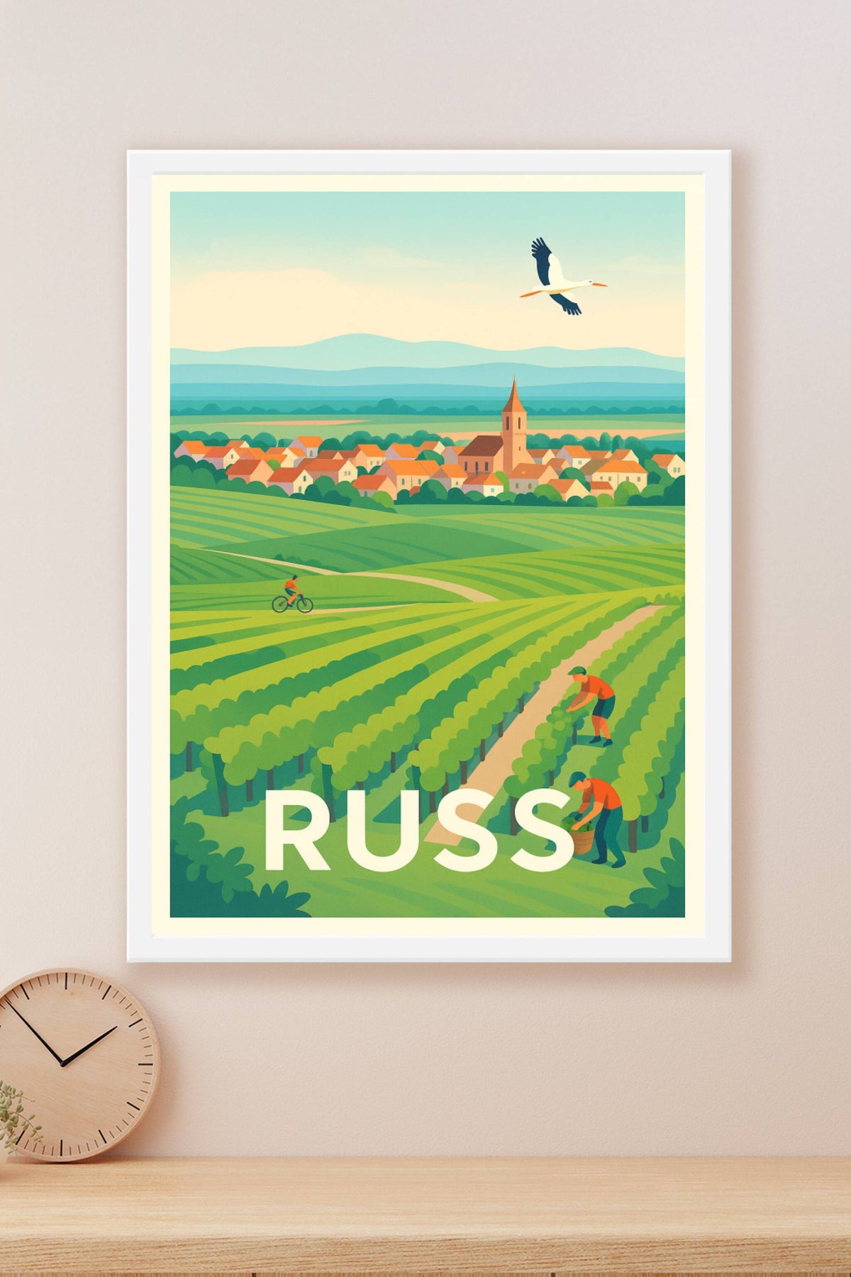 Affiche Russ — Charme bucolique au cœur des vignobles · poster d'art de Russ