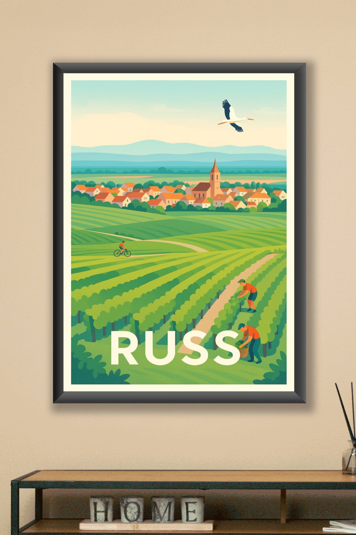 Affiche Russ — Charme bucolique au cœur des vignobles · poster d'art de Russ