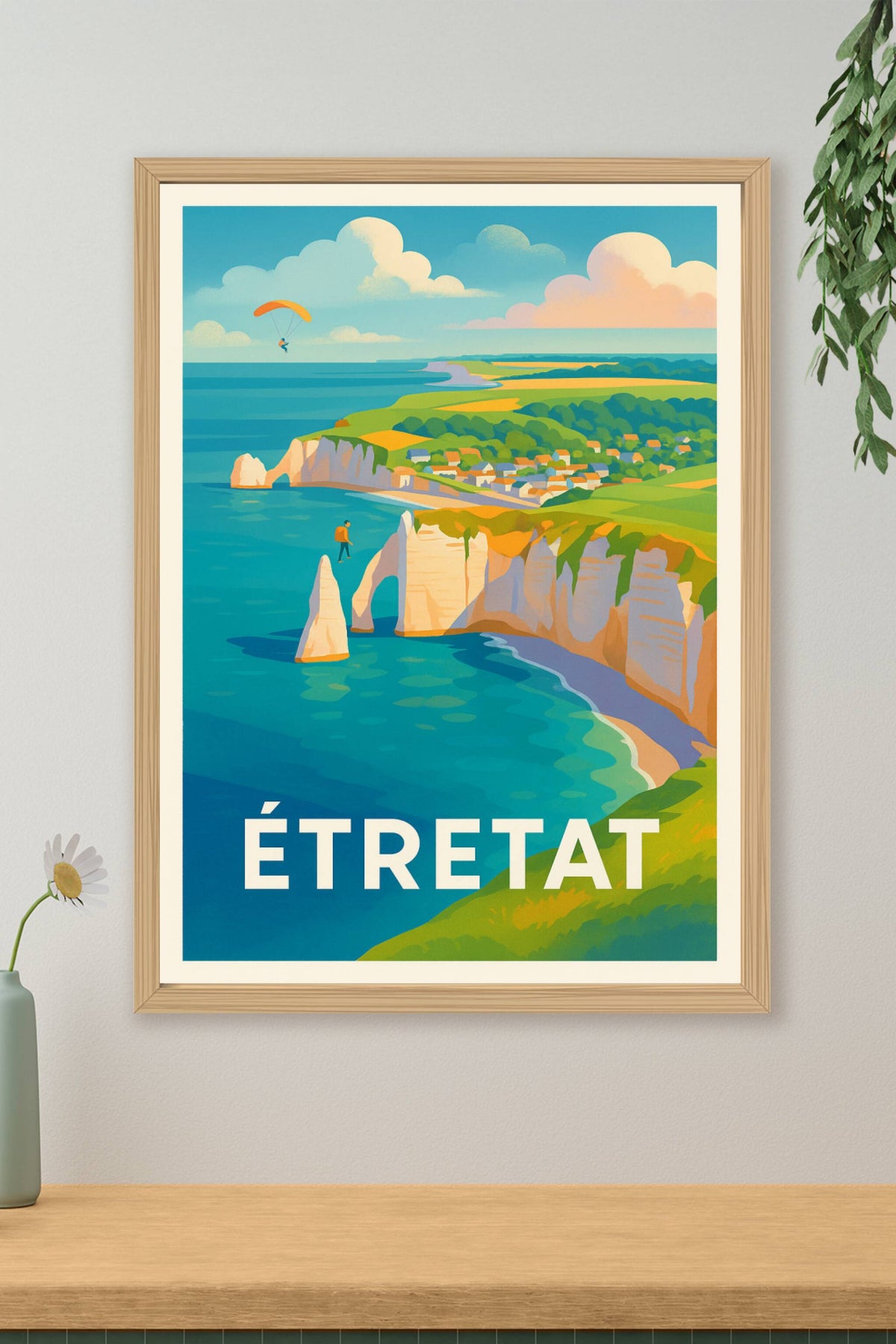 Affiche Étretat — Évasion et Falaises majestueuses · poster d'art de Étretat