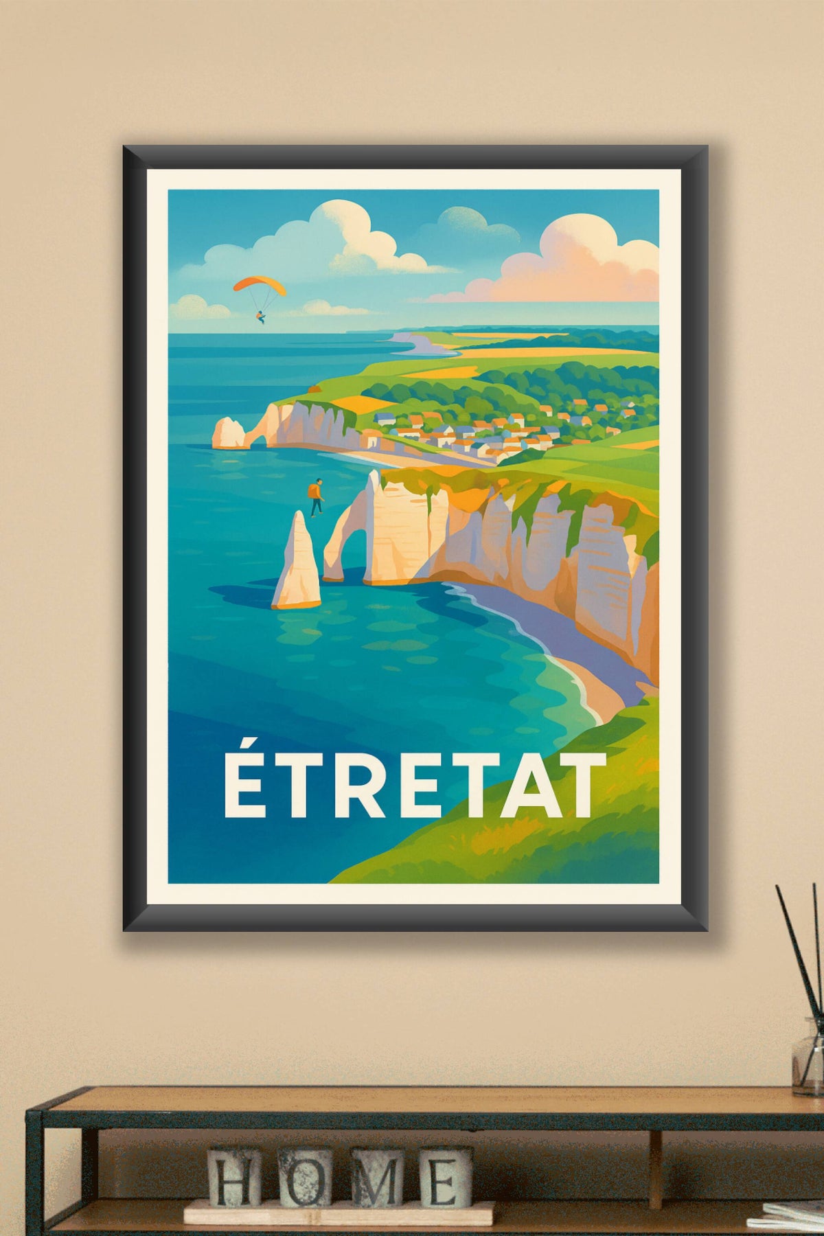 Affiche Étretat — Évasion et Falaises majestueuses · poster d'art de Étretat