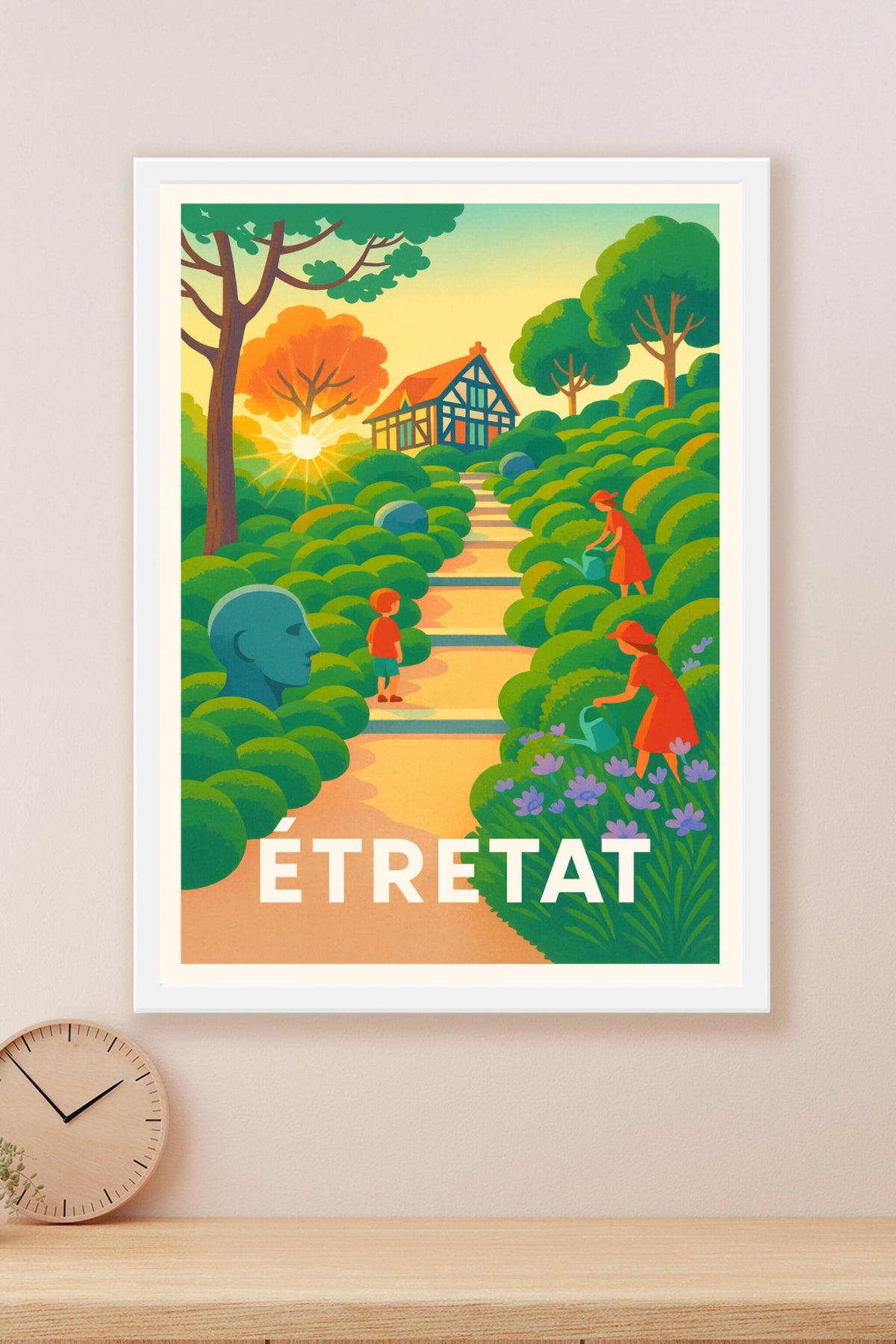 Affiche Étretat — Havre de paix et nature luxuriante · poster d'art de Étretat