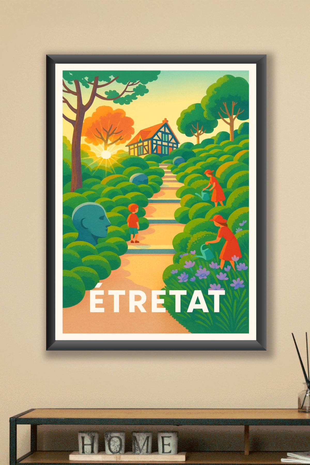 Affiche Étretat — Havre de paix et nature luxuriante · poster d'art de Étretat