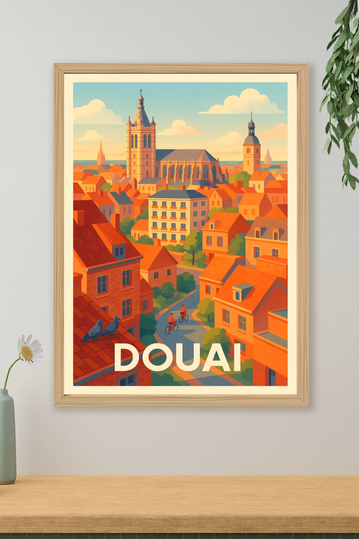 Affiche Douai — Charme et Sérénité au Cœur des Toits Rouges · poster d'art de Douai