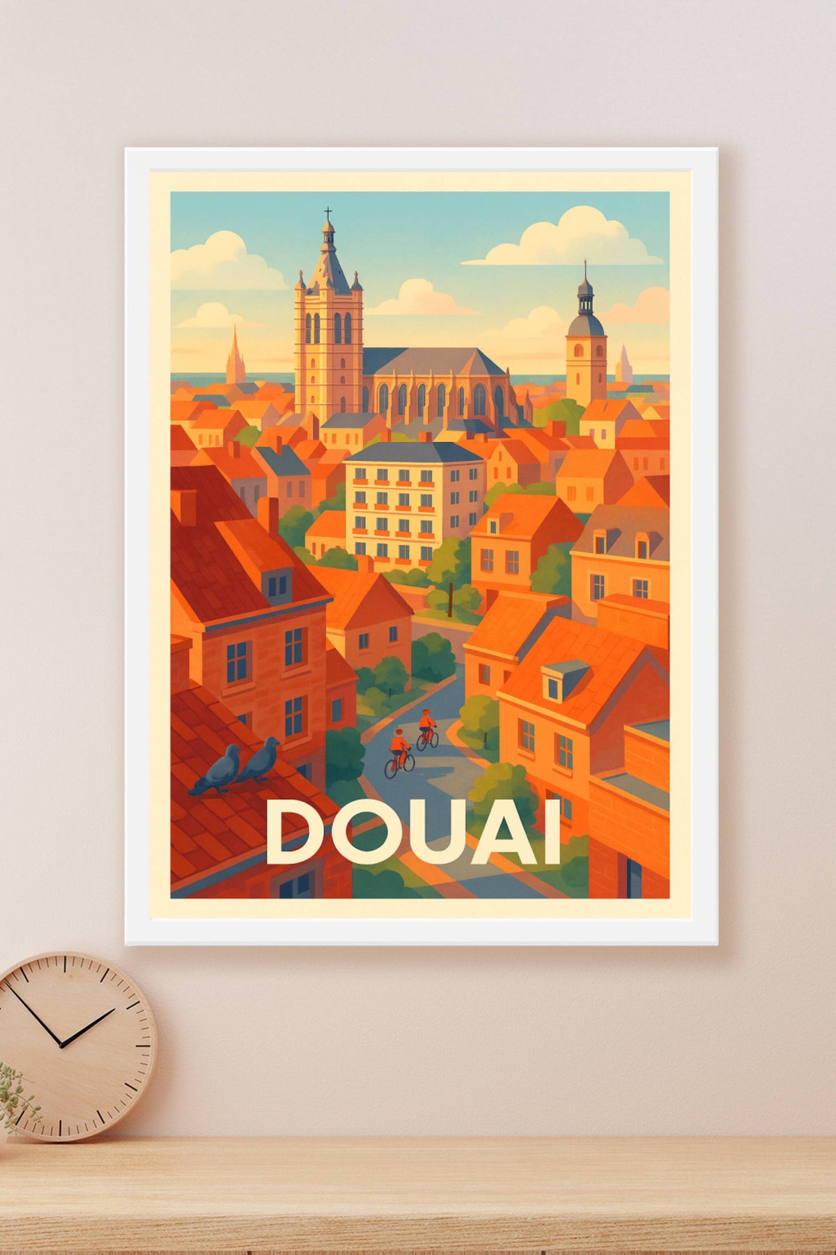 Affiche Douai — Charme et Sérénité au Cœur des Toits Rouges · poster d'art de Douai