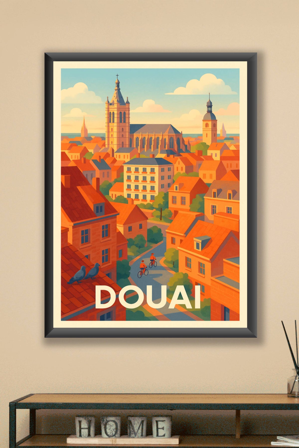 Affiche Douai — Charme et Sérénité au Cœur des Toits Rouges · poster d'art de Douai