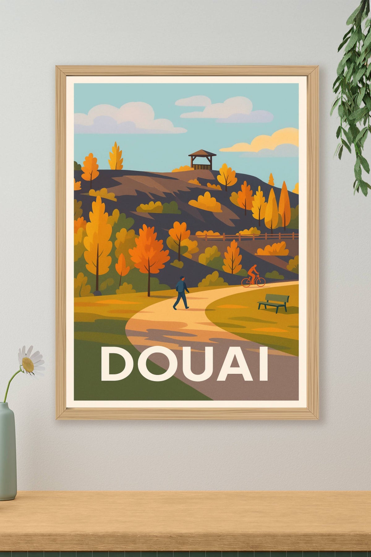 Affiche Douai — L'automne en balade paisible · poster d'art de Douai