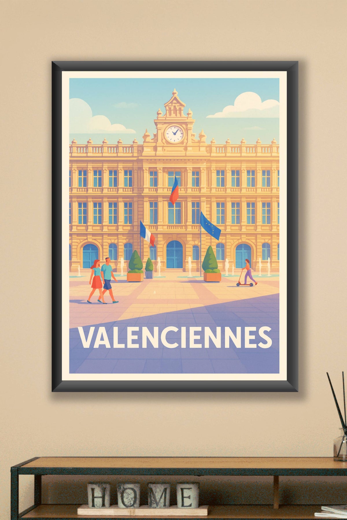 Affiche Valenciennes — Élégance et Histoire au Cœur de la Ville · poster d'art de Valenciennes