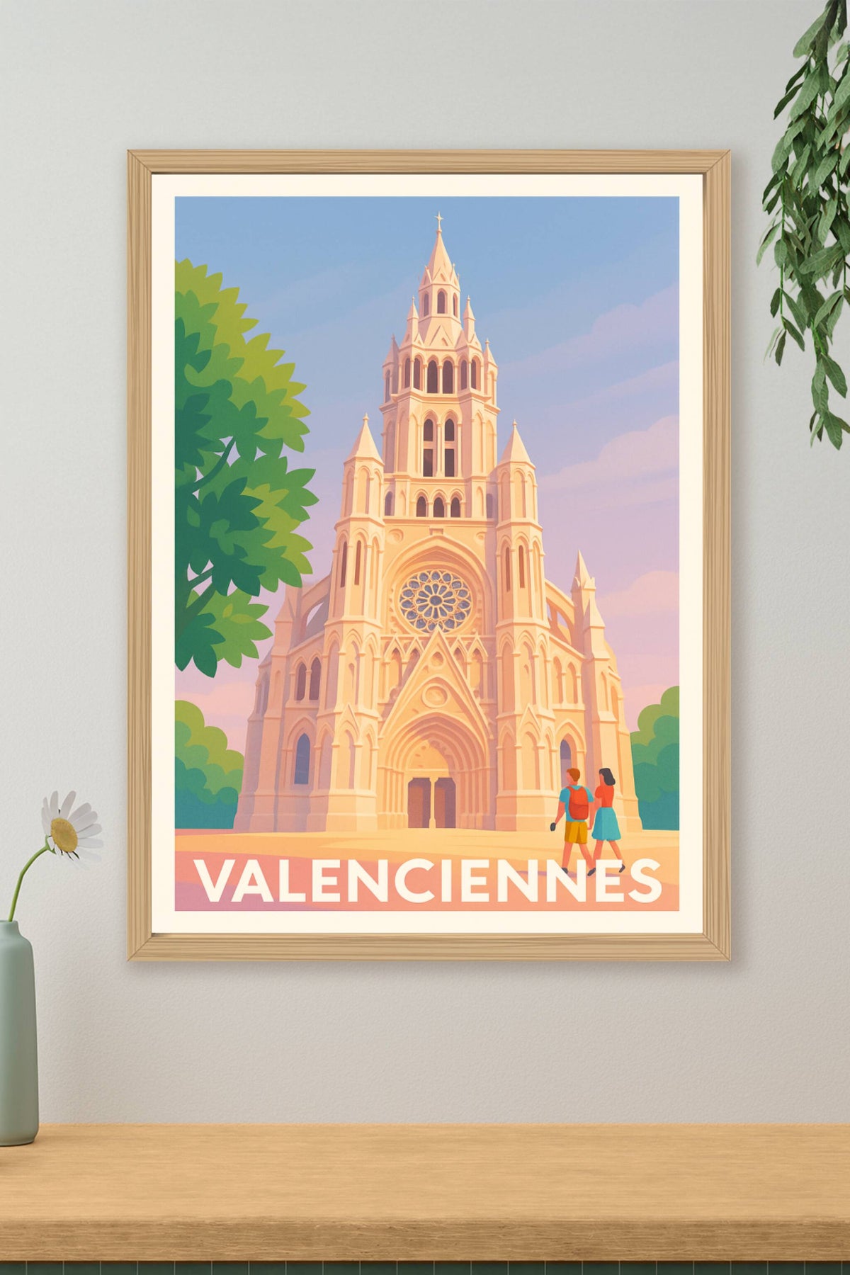 Affiche Valenciennes — Émerveillement gothique au cœur de la ville · poster d'art de Valenciennes