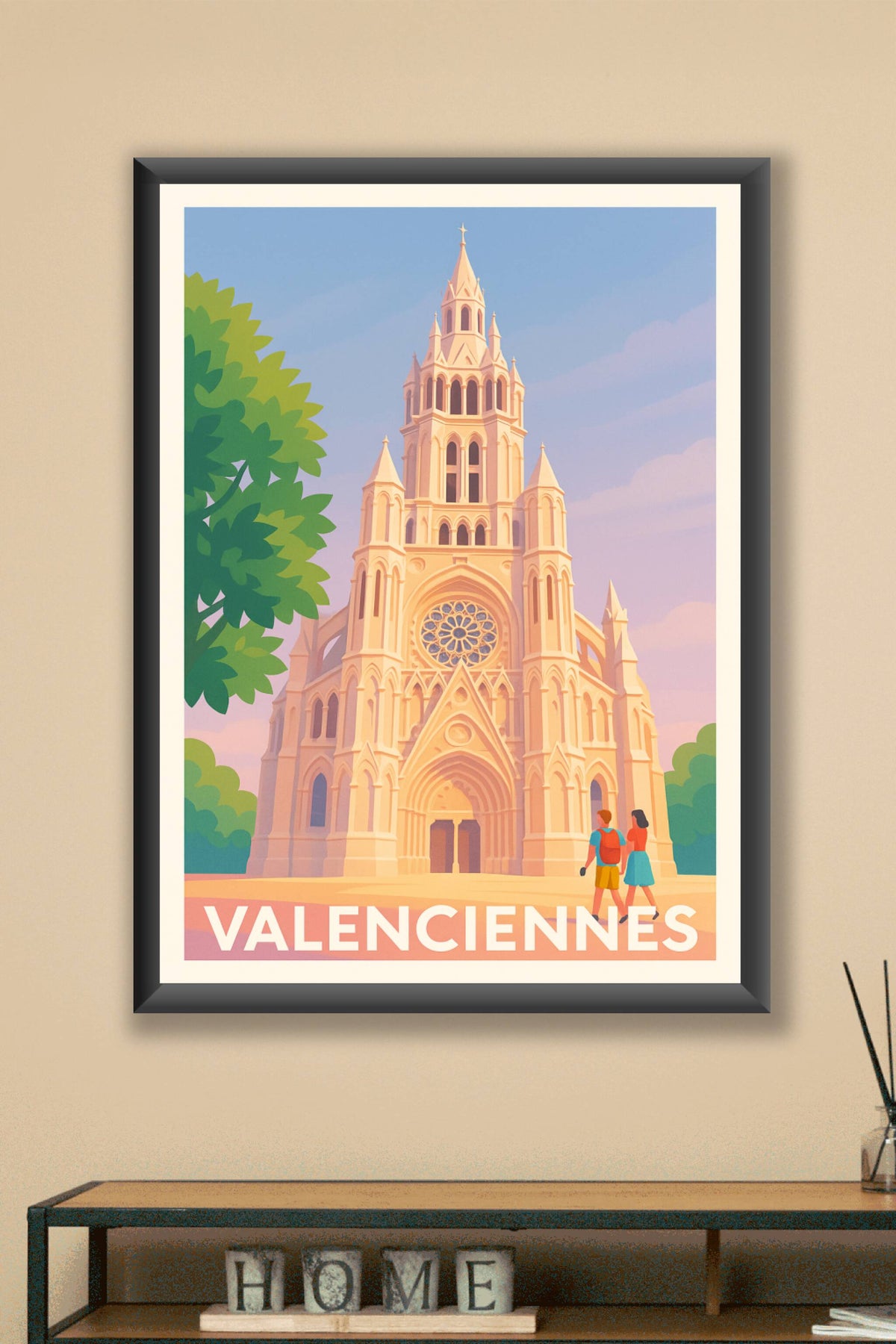 Affiche Valenciennes — Émerveillement gothique au cœur de la ville · poster d'art de Valenciennes