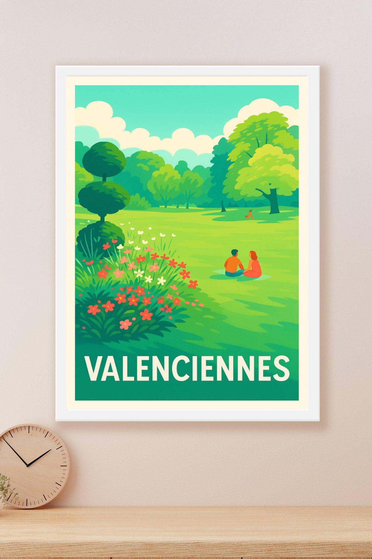 Affiche Valenciennes — L'évasion bucolique au cœur des espaces verts · poster d'art de Valenciennes