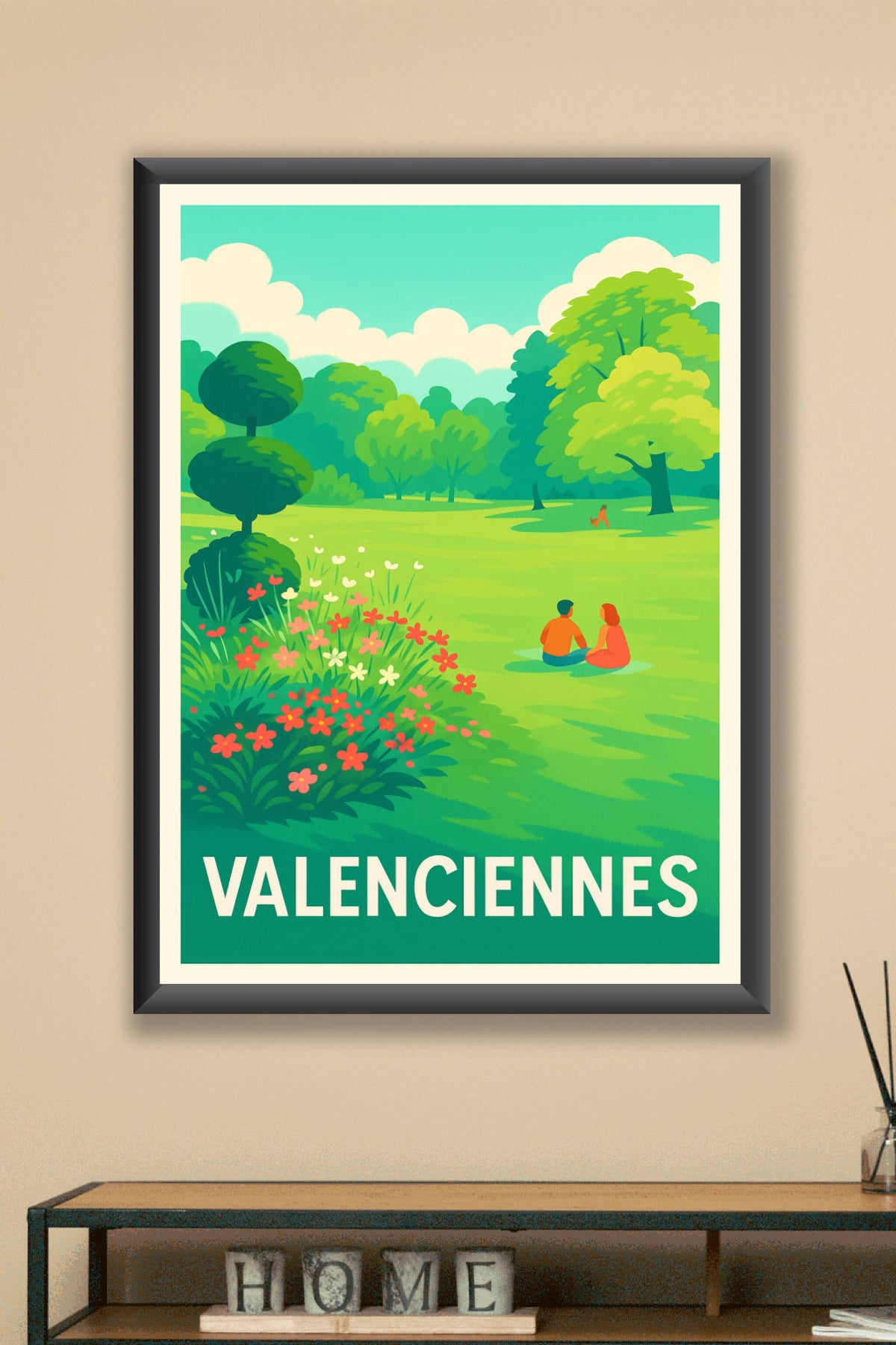 Affiche Valenciennes — L'évasion bucolique au cœur des espaces verts · poster d'art de Valenciennes
