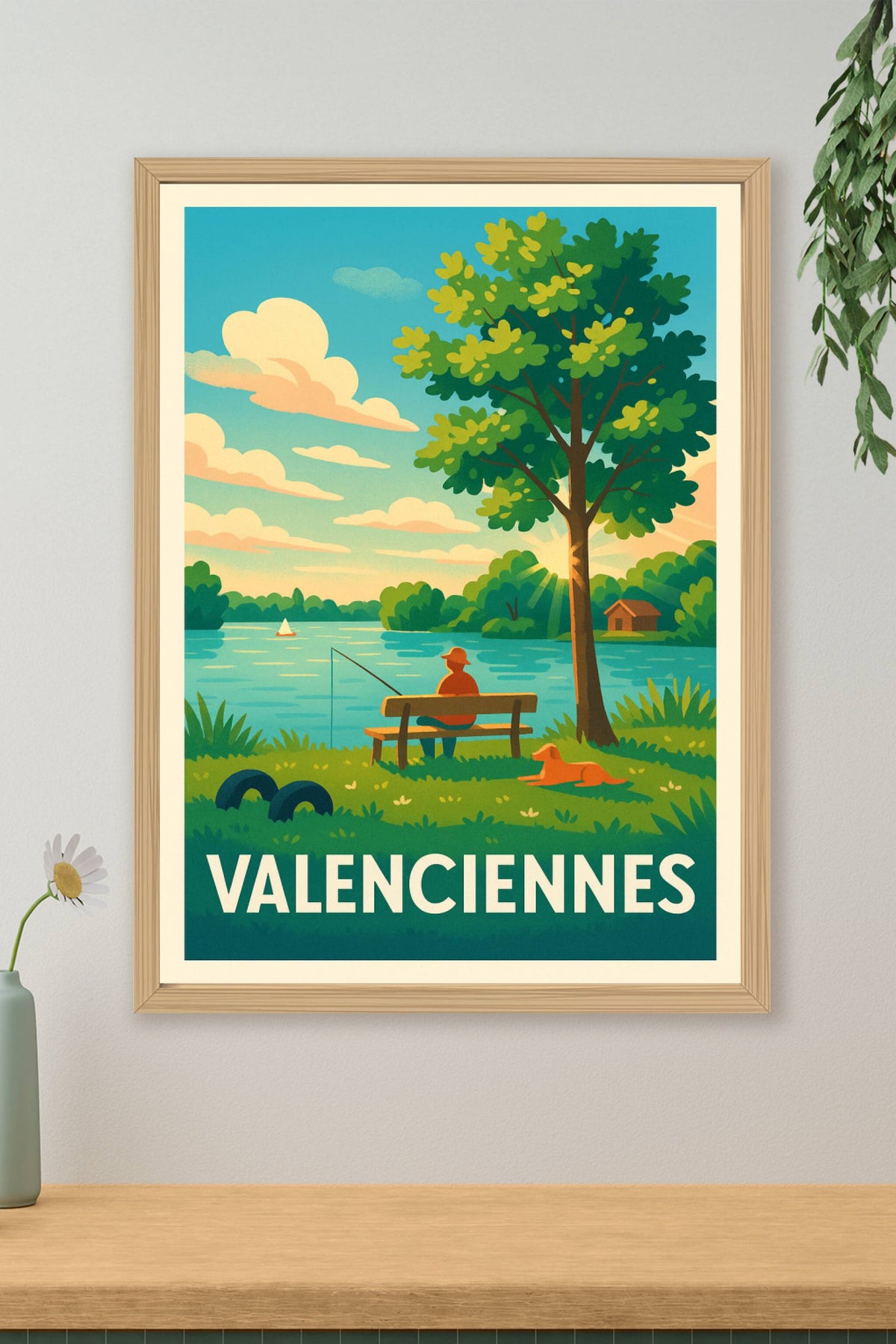 Affiche Valenciennes — Sérénité au bord de l'eau · poster d'art de Valenciennes