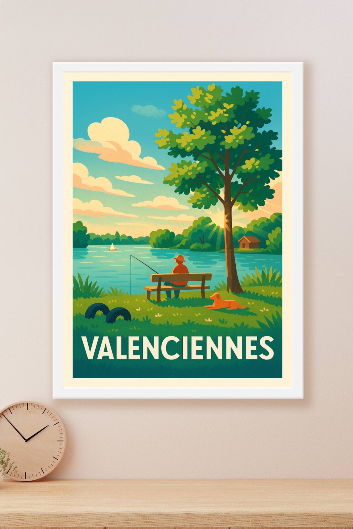 Affiche Valenciennes — Sérénité au bord de l'eau · poster d'art de Valenciennes