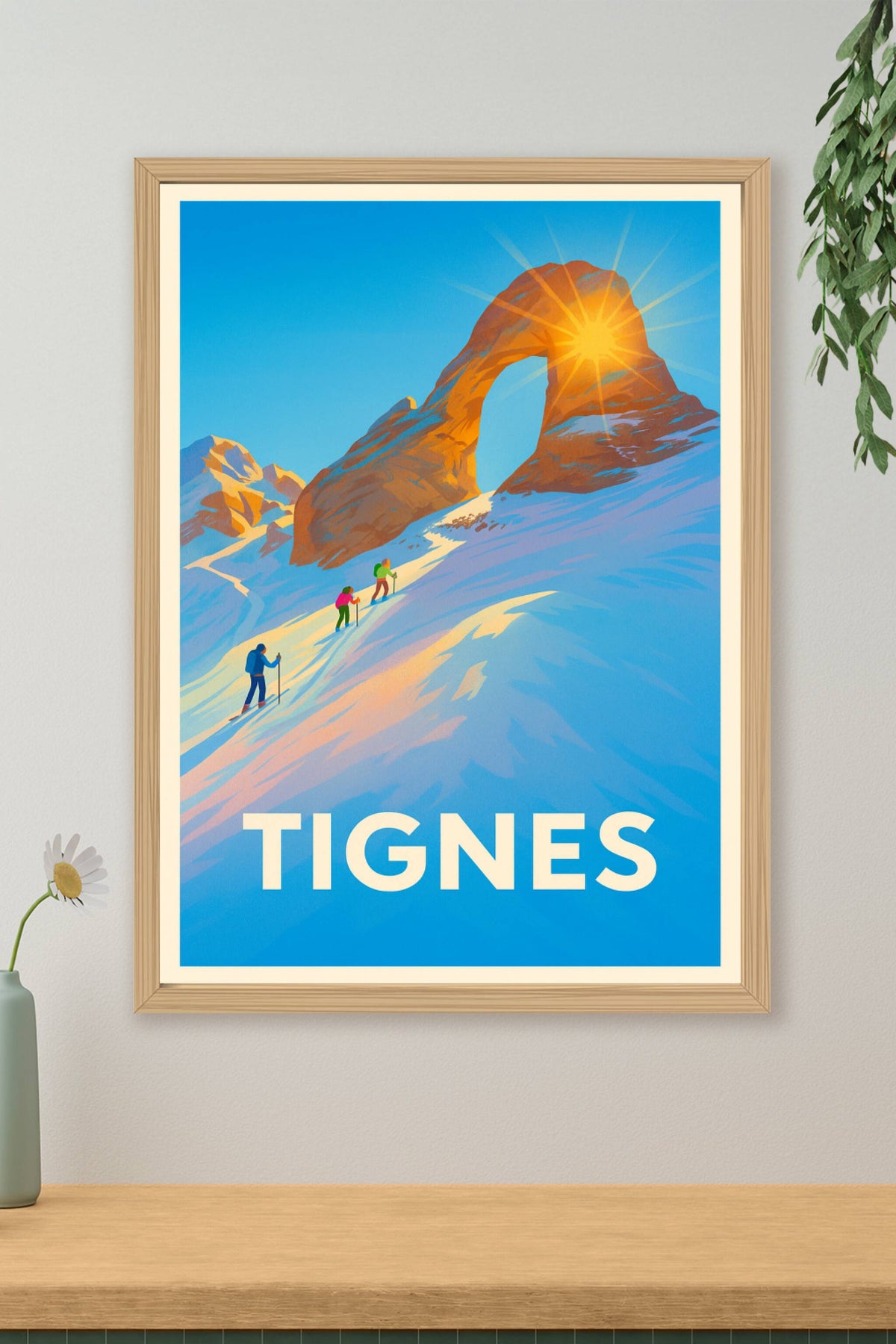 Affiche Tignes — Escapade hivernale au sommet · poster d'art de Tignes