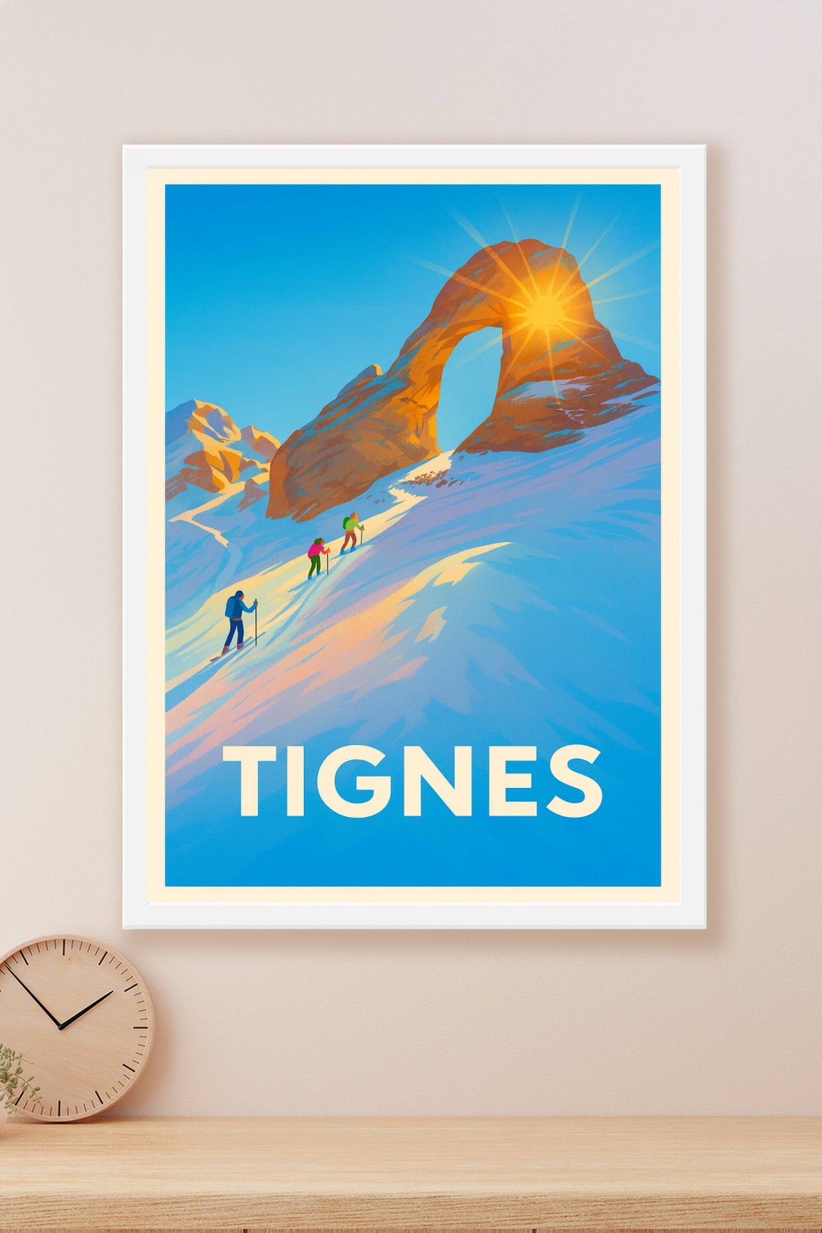Affiche Tignes — Escapade hivernale au sommet · poster d'art de Tignes