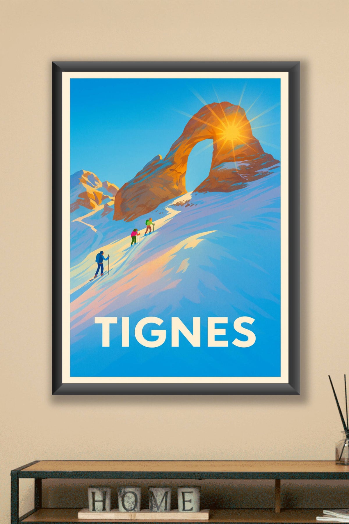 Affiche Tignes — Escapade hivernale au sommet · poster d'art de Tignes