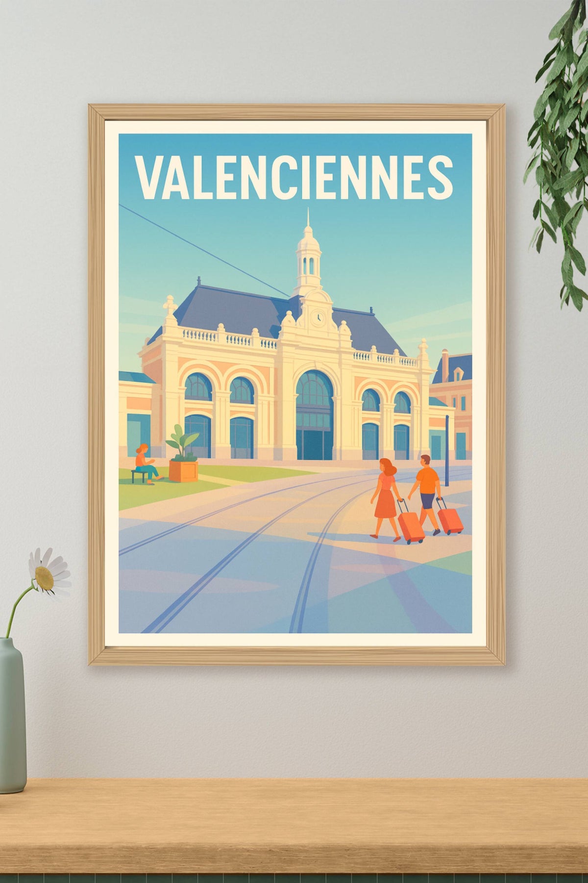Affiche Valenciennes — Élégance et lumière en ville · poster d'art de Valenciennes