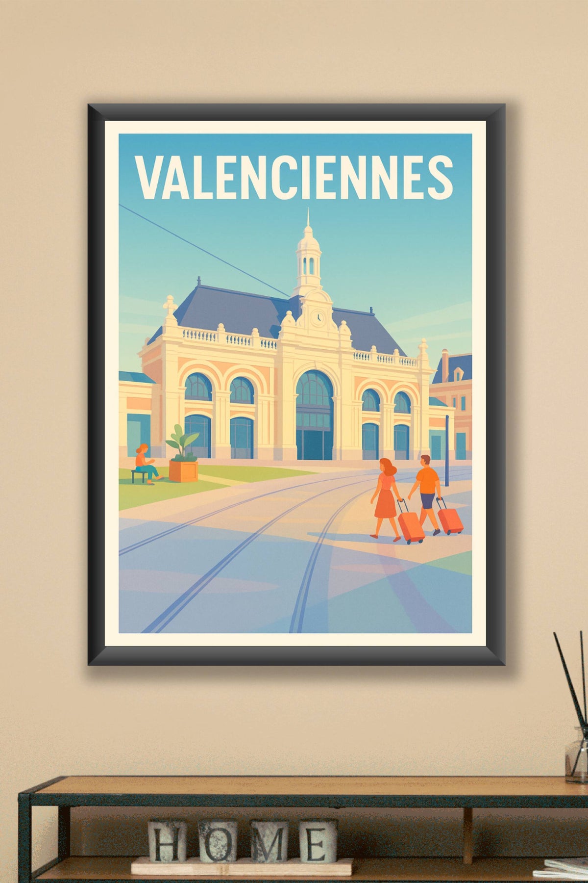 Affiche Valenciennes — Élégance et lumière en ville · poster d'art de Valenciennes