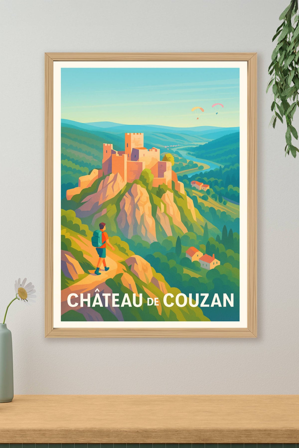 Affiche Château de Couzan — Évasion médiévale au cœur des monts du Forez · poster d'art de Château de Couzan