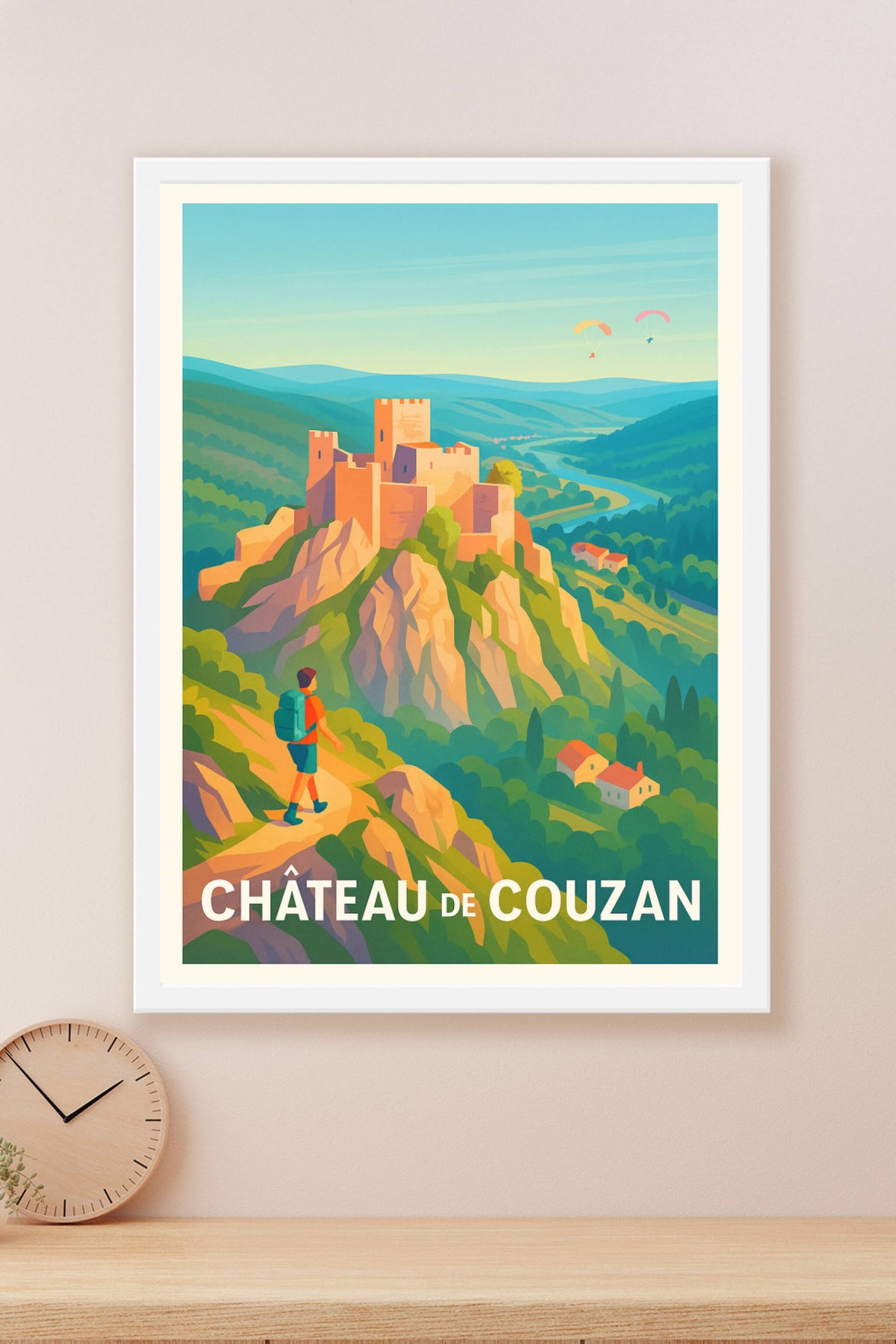 Affiche Château de Couzan — Évasion médiévale au cœur des monts du Forez · poster d'art de Château de Couzan